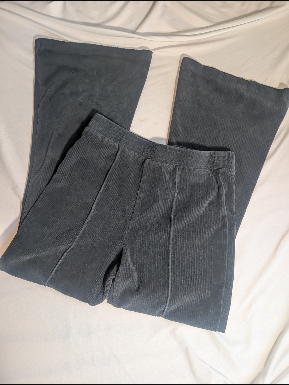 aerie Black Ribbed CordeRoy Flare Leggings